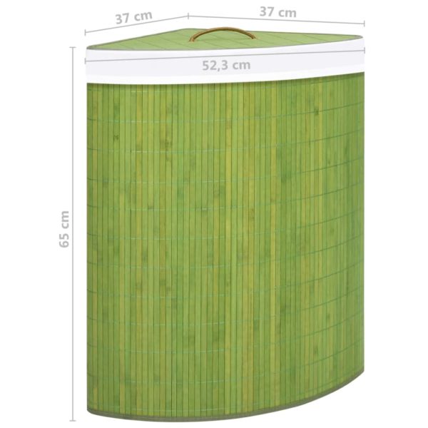 Eck-Wäschekorb Bambus Grün 60 L