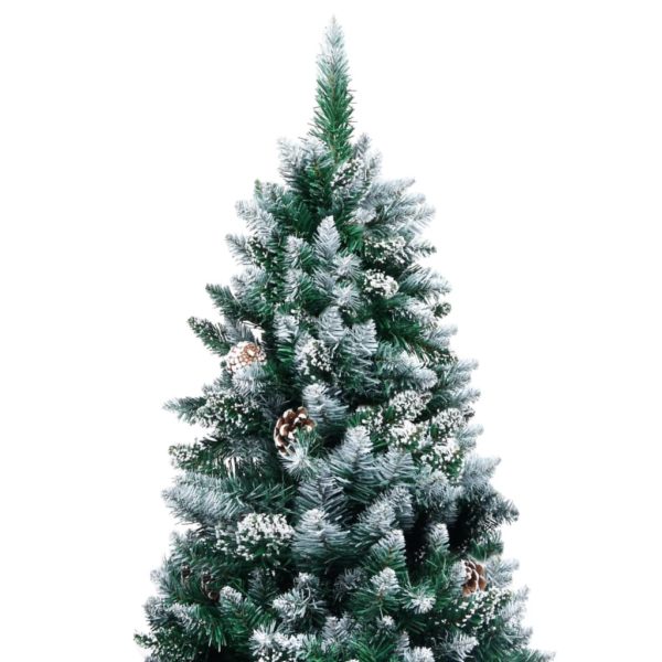 Künstlicher Weihnachtsbaum mit Zapfen und Schnee 210 cm