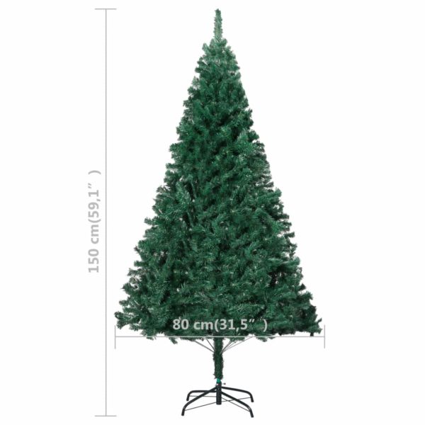 Künstlicher Weihnachtsbaum mit Dicken Zweigen Grün 150 cm PVC