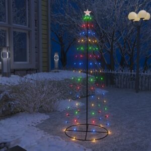 Weihnachtskegelbaum 100 Bunte LEDs Dekoration 70×180 cm