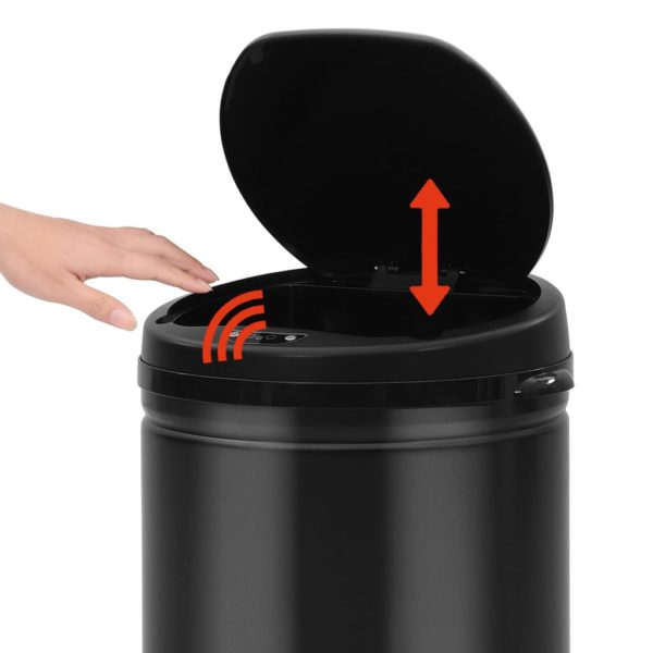 Automatischer Sensor-Mülleimer 40 L Kohlenstoffstahl Schwarz