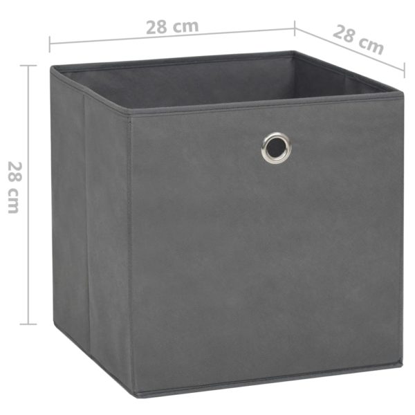 Aufbewahrungsboxen 4 Stk. Vliesstoff 28x28x28 cm Grau