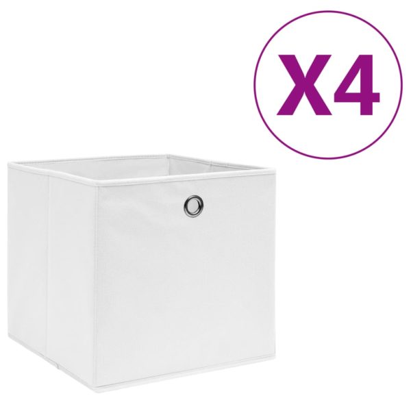 Aufbewahrungsboxen 4 Stk. Vliesstoff 28x28x28 cm Weiß
