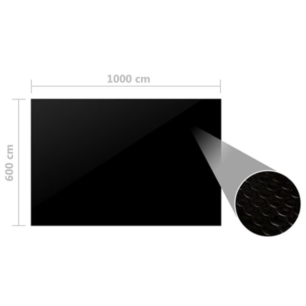 Rechteckige Poolabdeckung 1000×600 cm PE Schwarz