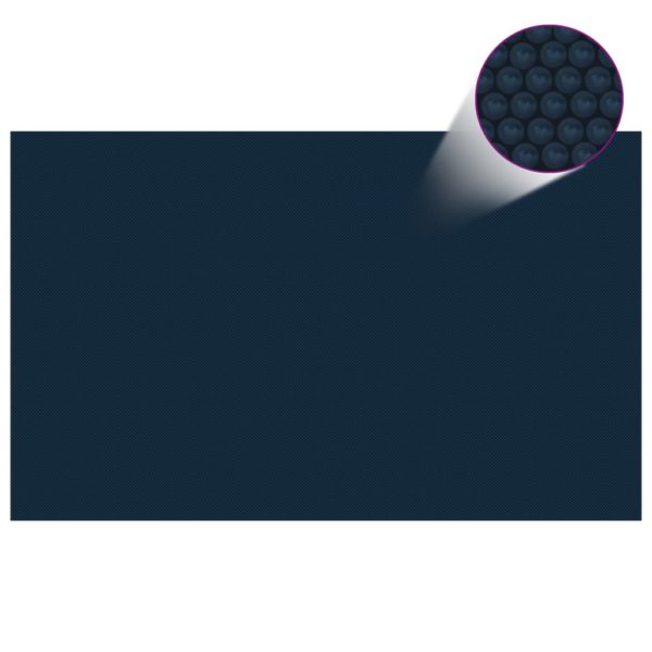 Treibende Pool-Solarplane PE 260×160 cm Schwarz und Blau