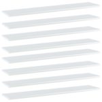 Bücherregal-Bretter 8 Stk. Hochglanz-Weiß 100x20x1,5 cm
