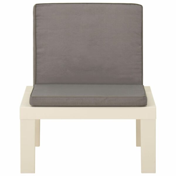 Garten-Lounge-Stuhl mit Auflage Kunststoff Weiß