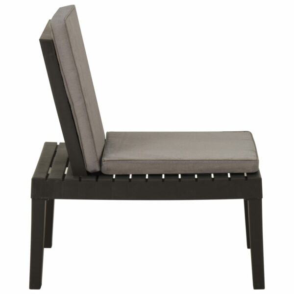 Garten-Lounge-Stuhl mit Auflage Kunststoff Grau