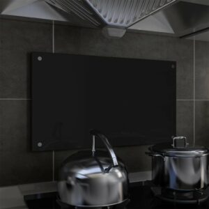 Küchenrückwand Schwarz 70 x 40 cm Hartglas