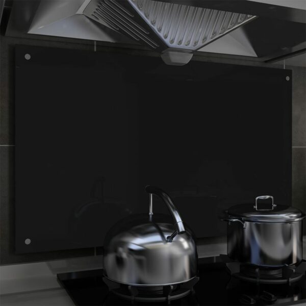 Küchenrückwand Schwarz 100 x 60 cm Hartglas