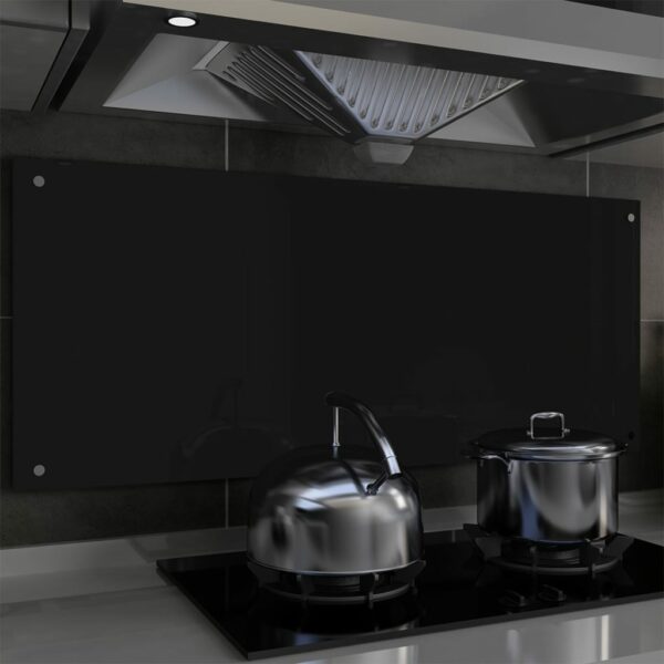 Küchenrückwand Schwarz 120 x 50 cm Hartglas