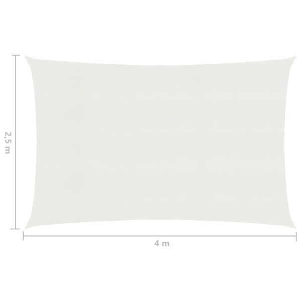 Sonnensegel 160 g/m² Weiß 2,5×4 m HDPE