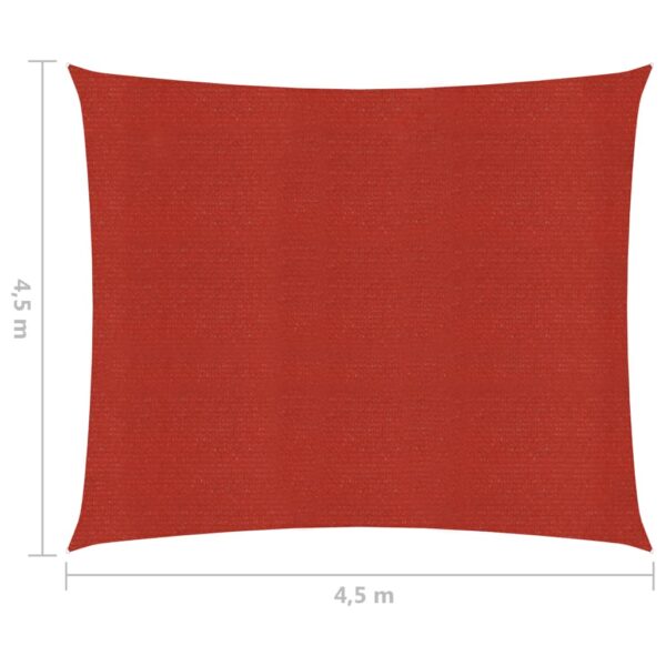 Sonnensegel 160 g/m² Rot 4,5×4,5 m HDPE