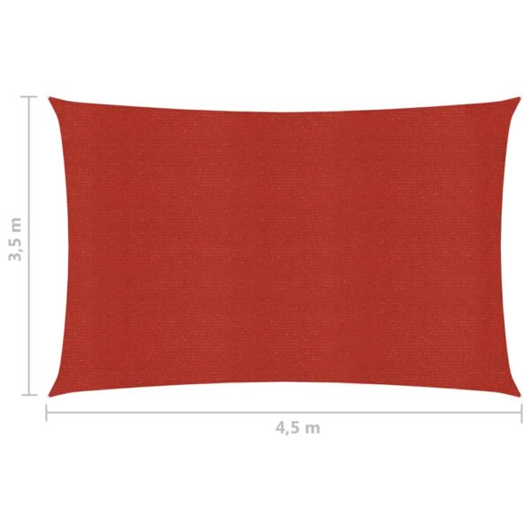 Sonnensegel 160 g/m² Rot 3,5×4,5 m HDPE