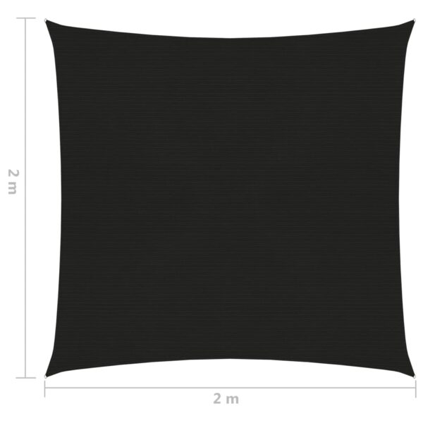 Sonnensegel 160 g/m² Schwarz 2×2 m HDPE