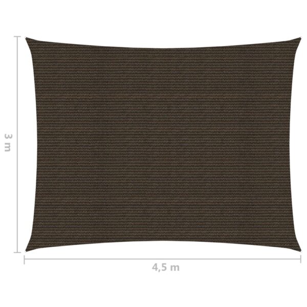 Sonnensegel 160 g/m² Braun 3×4,5 m HDPE