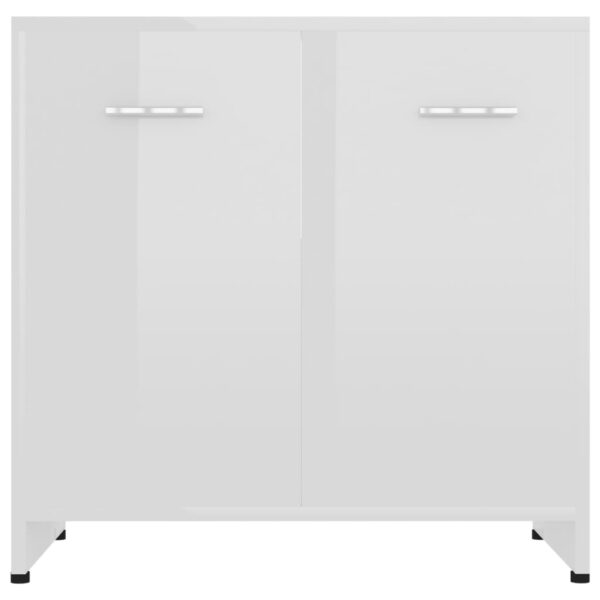 Badezimmerschrank Hochglanz-Weiß 60x33x58 cm Spanplatte