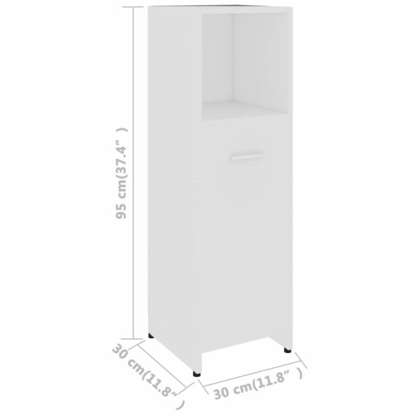 Badezimmerschrank Weiß 30x30x95 cm Spanplatte