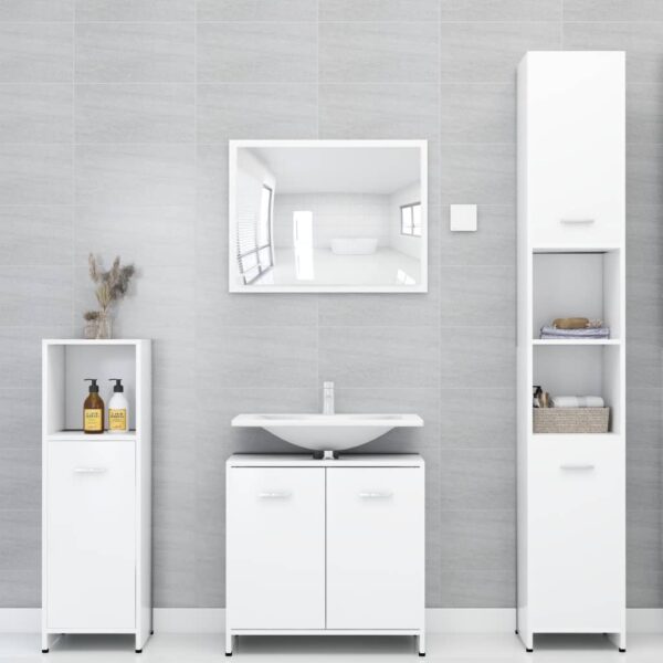 Badezimmerschrank Weiß 30x30x183,5 cm Spanplatte