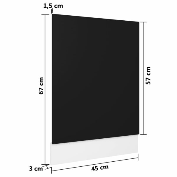 Geschirrspülerblende Schwarz 45x3x67 cm Spanplatte