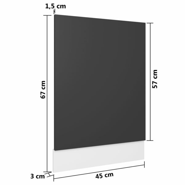 Geschirrspülerblende Grau 45x3x67 cm Spanplatte