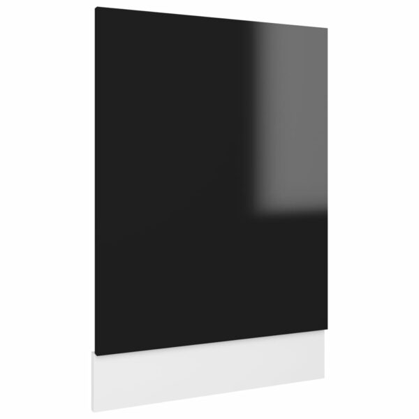 Geschirrspülerblende Hochglanz-Schwarz 45x3x67 cm Spanplatte