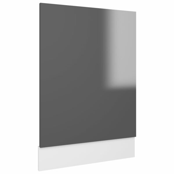 Geschirrspülerblende Hochglanz-Grau 45x3x67 cm Spanplatte