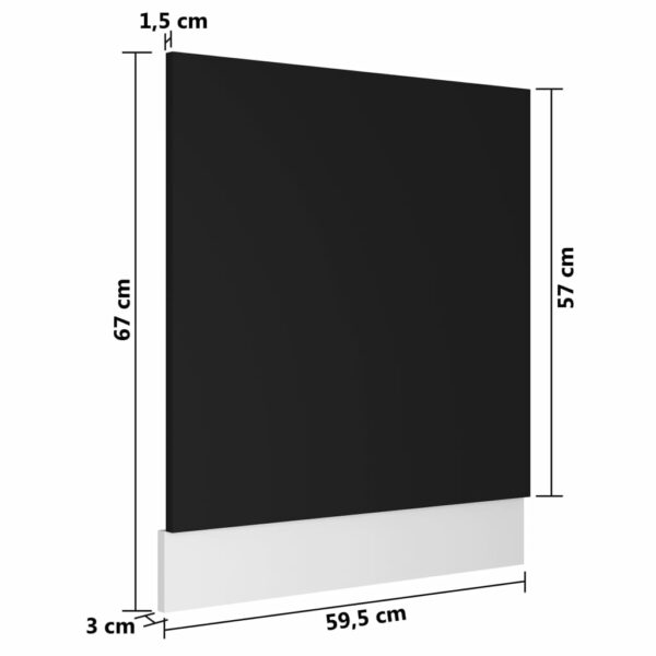 Geschirrspülerblende Schwarz 59,5x3x67 cm Spanplatte