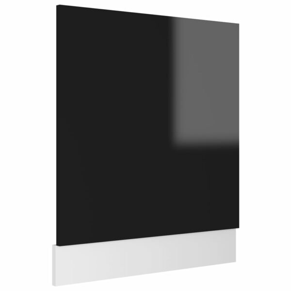 Geschirrspülerblende Hochglanz-Schwarz 59,5x3x67 cm Spanplatte