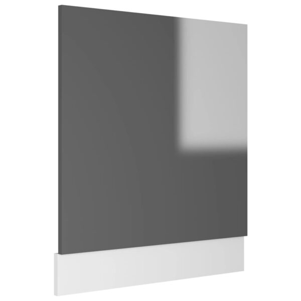 Geschirrspülerblende Hochglanz-Grau 59,5x3x67 cm Spanplatte
