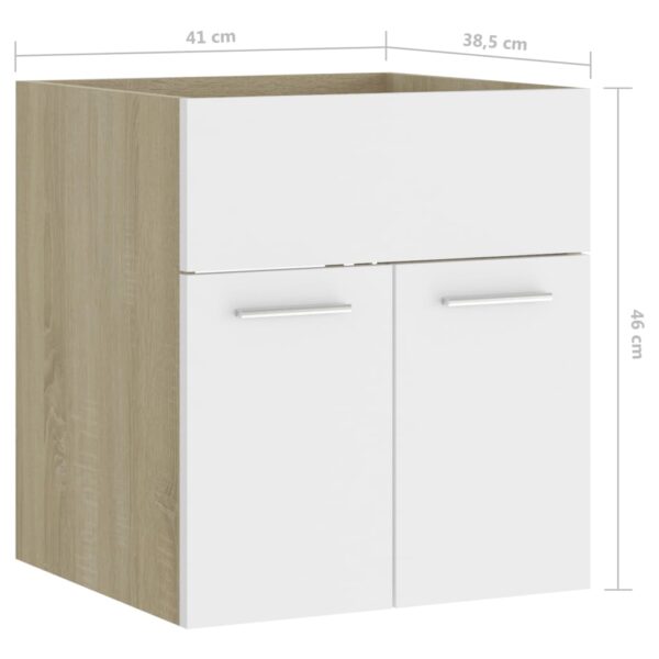 Waschbeckenunterschrank Weiß Sonoma 41×38,5×46 cm Spanplatte