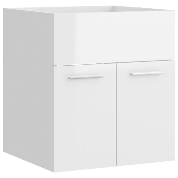 Waschbeckenunterschrank Hochglanz-Weiß 41×38,5×46 cm Spanplatte