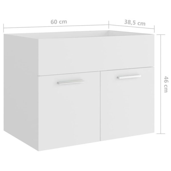 Waschbeckenunterschrank Weiß 60×38,5×46 cm Spanplatte