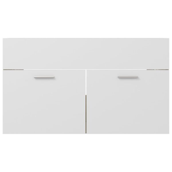 Waschbeckenunterschrank Weiß und Sonoma 80×38,5×46 cm Spanplatte