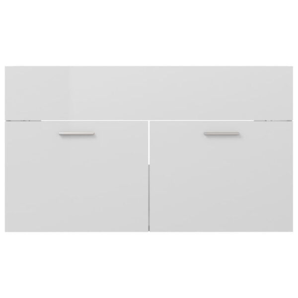 Waschbeckenunterschrank Hochglanz-Weiß 80×38,5×46 cm Spanplatte