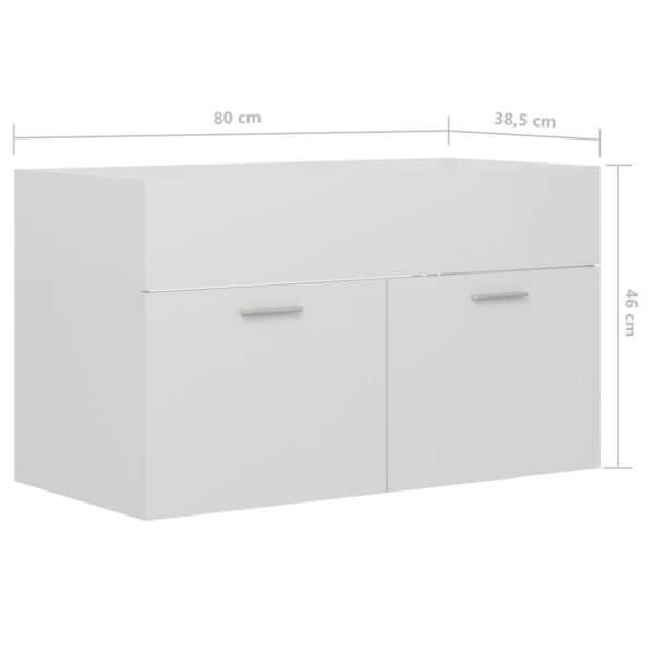 Waschbeckenunterschrank Hochglanz-Weiß 80×38,5×46 cm Spanplatte