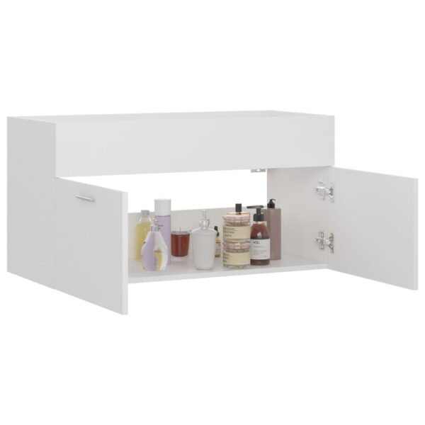 Waschbeckenunterschrank Weiß 90×38,5×46 cm Spanplatte