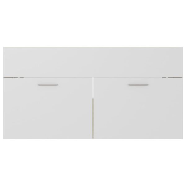 Waschbeckenunterschrank Weiß und Sonoma 90×38,5×46 cm Spanplatte