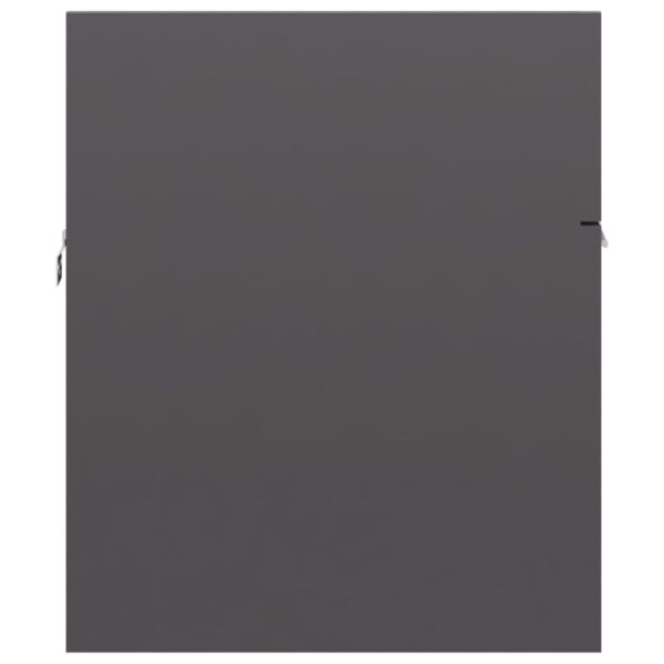 Waschbeckenunterschrank Hochglanz-Grau 90×38,5×46 cm Spanplatte