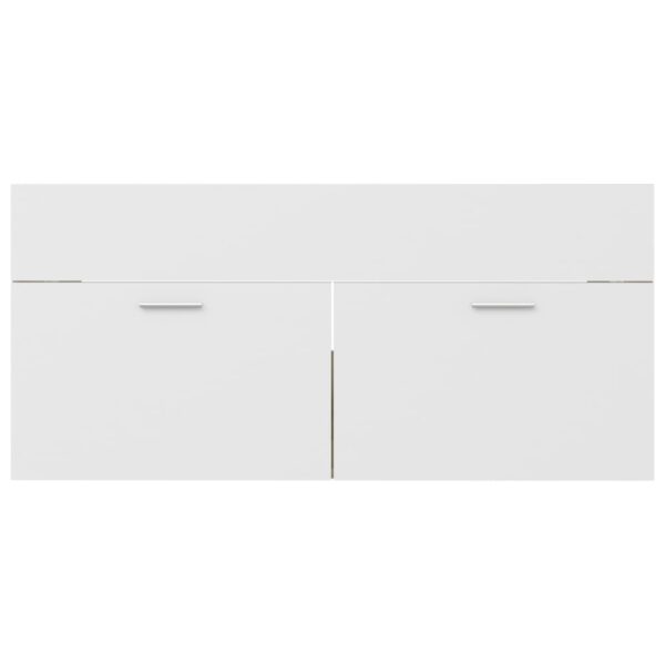 Waschbeckenunterschrank Weiß und Sonoma 100×38,5×46 Spanplatte
