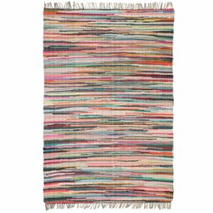 Handgewebter Chindi-Teppich Baumwolle 120×170 cm Mehrfarbig