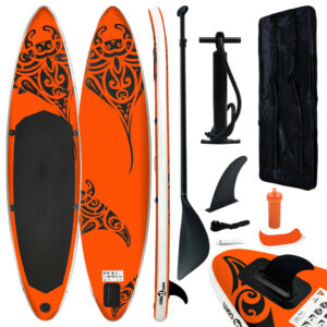 Aufblasbares Stand Up Paddle Board Set 320x76x15 cm Orange
