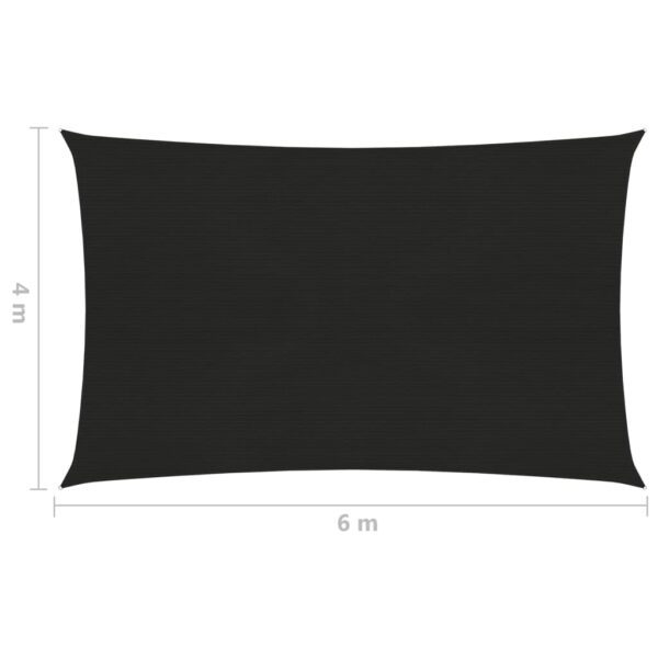 Sonnensegel 160 g/m² Schwarz 4×6 m HDPE