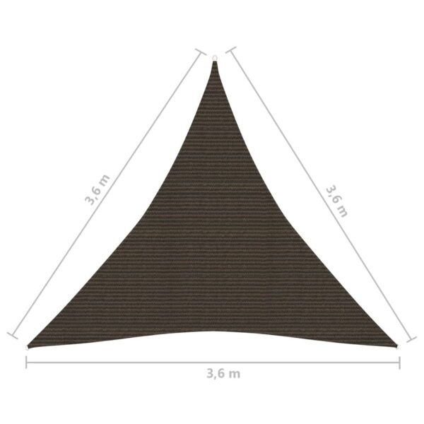 Sonnensegel 160 g/m² Braun 3,6×3,6×3,6 m HDPE