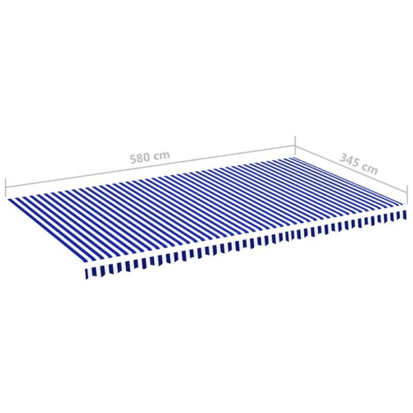 Markisenbespannung Blau und Weiß 6×3,5 m