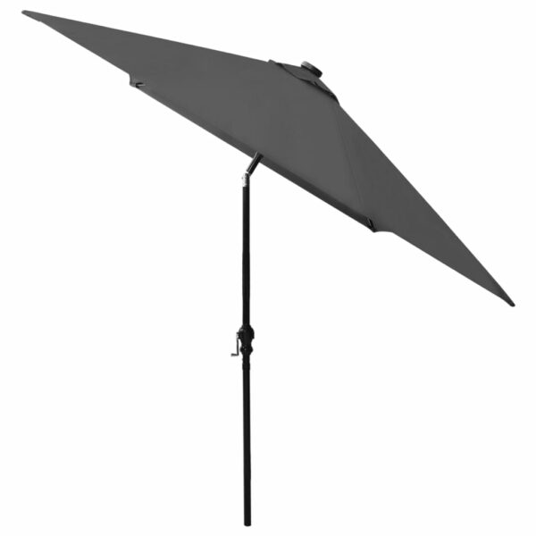 Sonnenschirm mit LEDs und Stahl-Mast Anthrazit 2×3 m