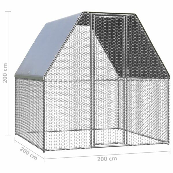 Outdoor-Hühnerkäfig 2x2x2 m Verzinkter Stahl