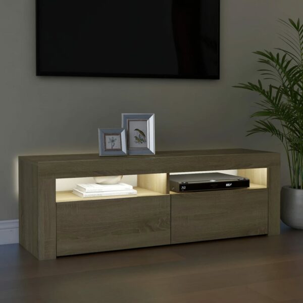 TV-Schrank mit LED-Leuchten Sonoma-Eiche 120x35x40 cm