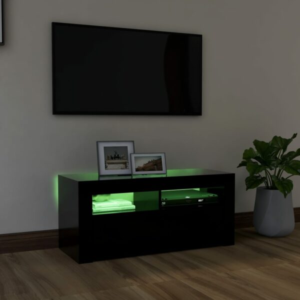 TV-Schrank mit LED-Leuchten Schwarz 90x35x40 cm