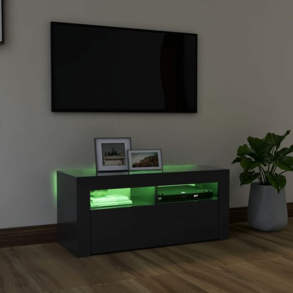 TV-Schrank mit LED-Leuchten Grau 90x35x40 cm